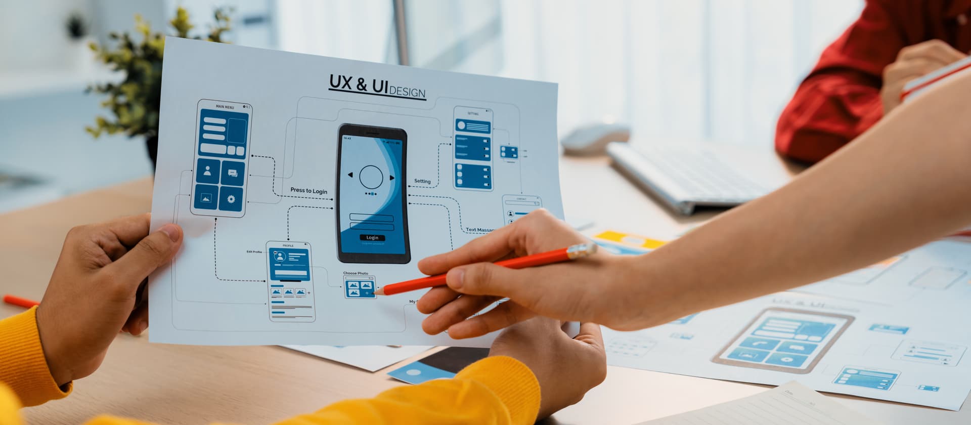 UI/UX design mockups